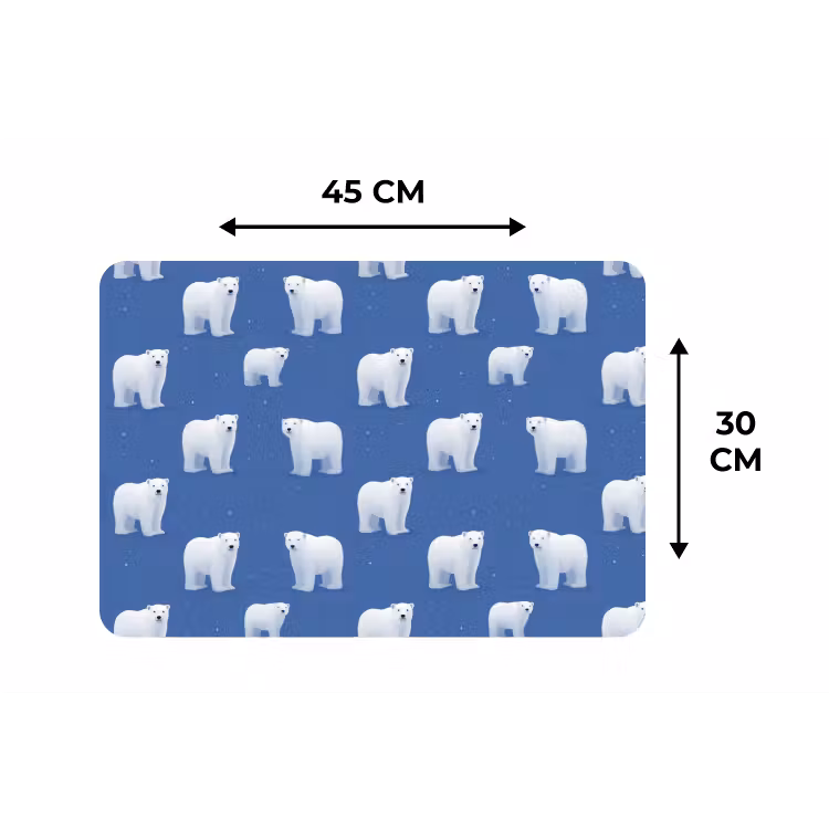 Placemat - 6 stuks - IJsbeer - Patroon - Blauw — 3