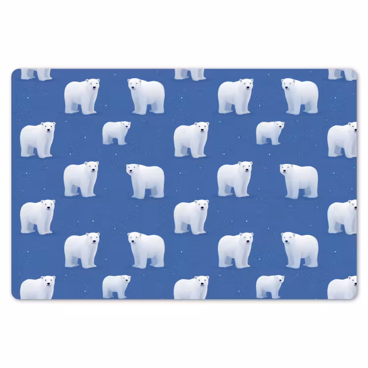 Placemat - 6 stuks - IJsbeer - Patroon - Blauw — 7