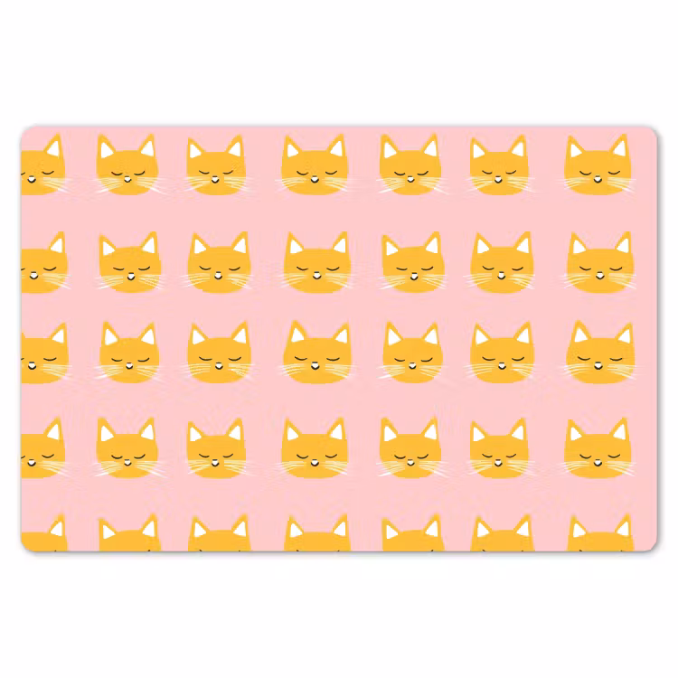 Placemat - 6 stuks - Katten - Patroon - Roze — 7