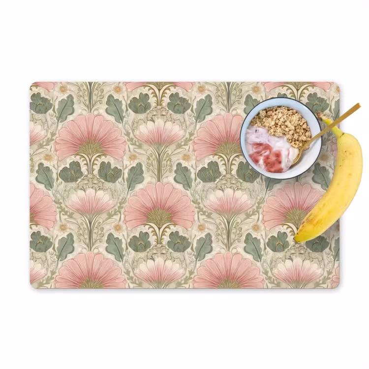 Placemat - 6 stuks - Klassiek - Patroon - Roze — 1