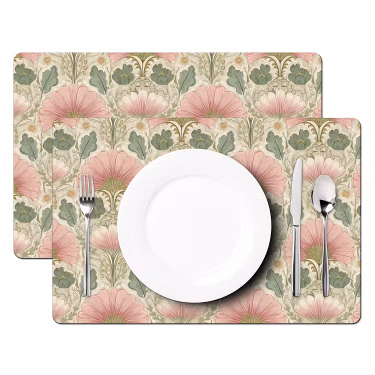 Placemat - 6 stuks - Klassiek - Patroon - Roze — 2