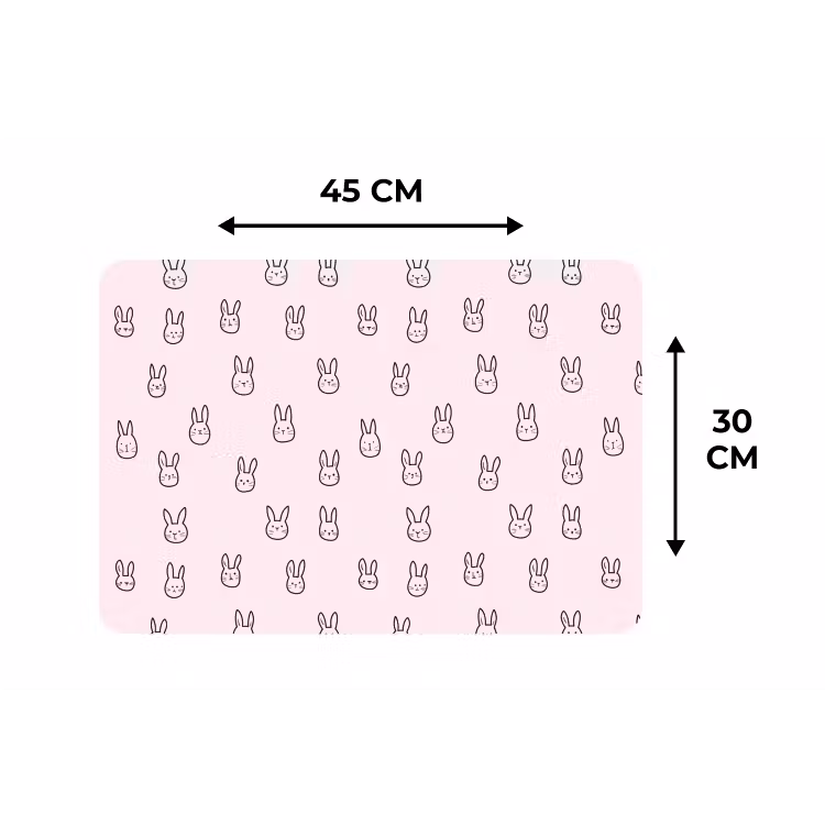 Placemat - 6 stuks - Konijnen - Minimalistisch - Roze — 3