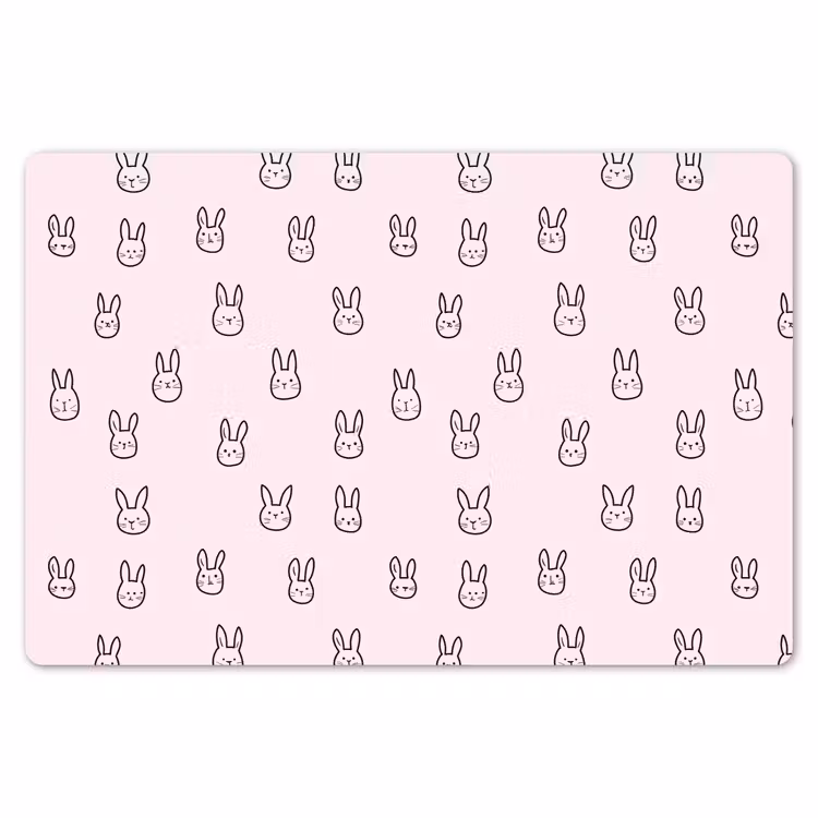 Placemat - 6 stuks - Konijnen - Minimalistisch - Roze — 7