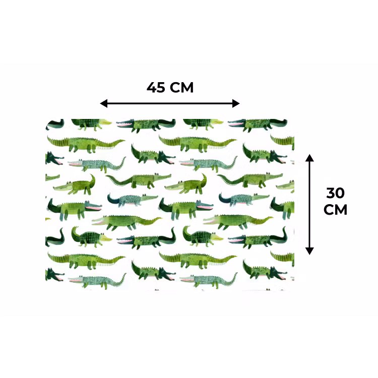 Placemat - 6 stuks - krokodillen - Speels - Groen — 3