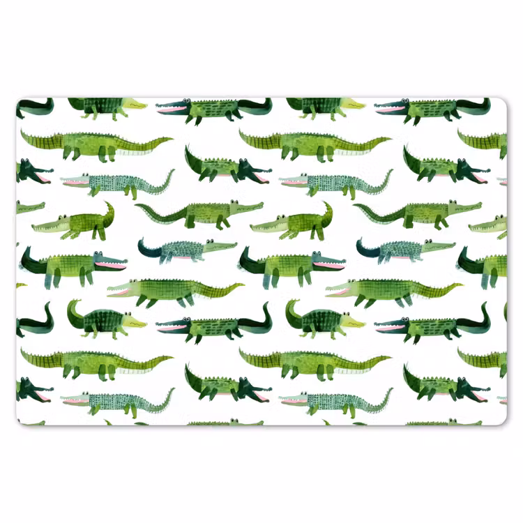 Placemat - 6 stuks - krokodillen - Speels - Groen — 7