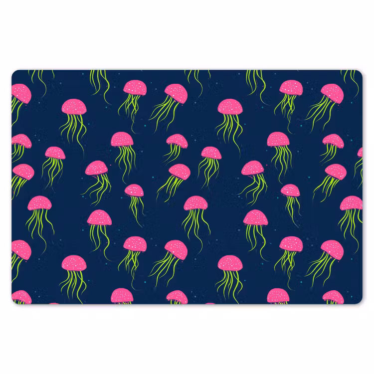 Placemat - 6 stuks - Kwallen - Diepzee - Neon — 7