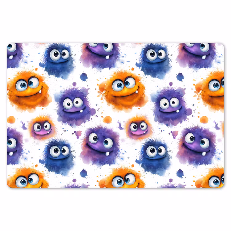 Placemat - 6 stuks - Monstertjes - Aquarel - Kleurrijk — 7
