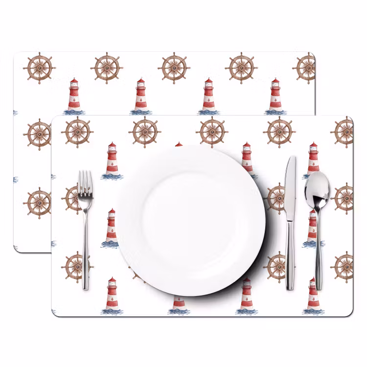 Placemat - 6 stuks - Nautisch - Klassiek - Rood — 2