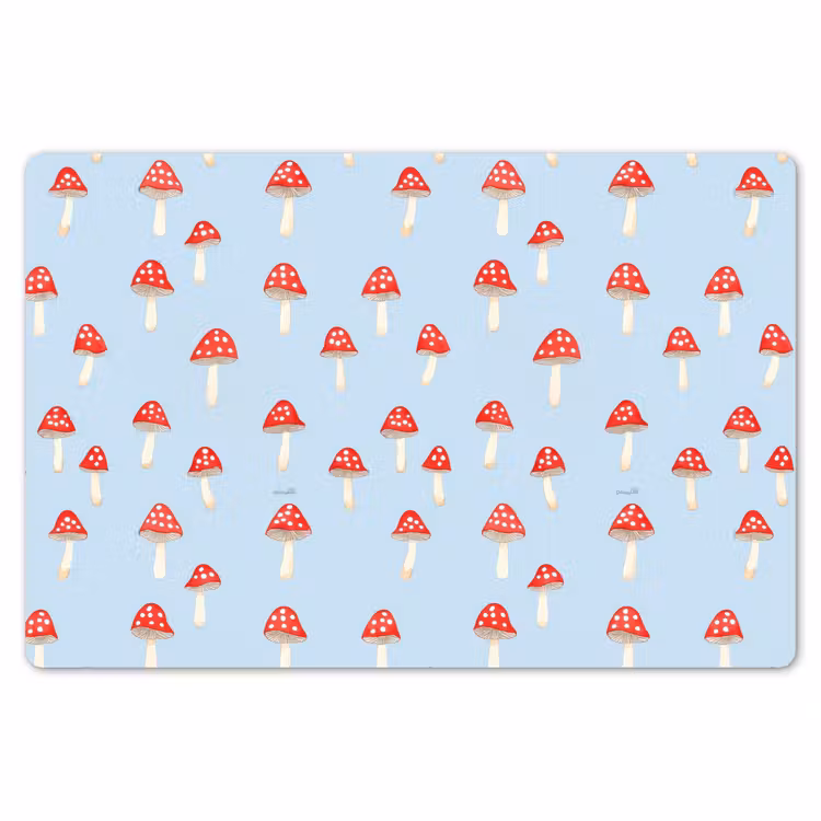 Placemat - 6 stuks - Paddenstoel -Sprookje - Blauw — 7