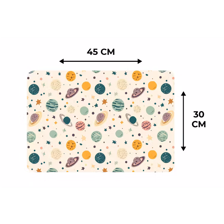 Placemat - 6 stuks - Planeten - Retro - Kleurrijk — 3
