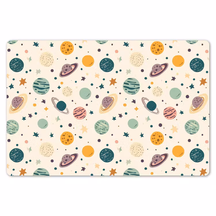 Placemat - 6 stuks - Planeten - Retro - Kleurrijk — 7