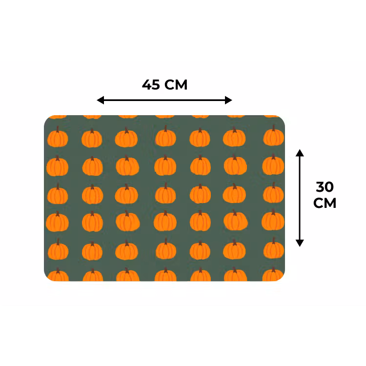 Placemat - 6 stuks - Pompoen - Patroon - Oranje — 3