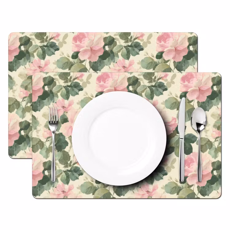 Placemat - 6 stuks - Rozen - Botanisch - Roze — 2