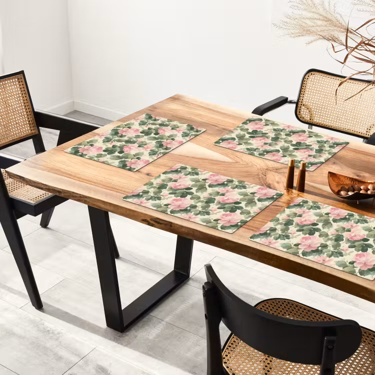 Placemat - 6 stuks - Rozen - Botanisch - Roze — 5