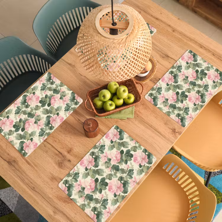 Placemat - 6 stuks - Rozen - Botanisch - Roze — 6
