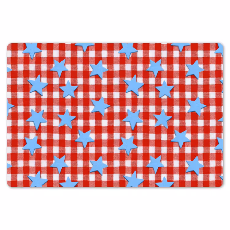 Placemat - 6 stuks - Ruit - Sterren - Rood — 7