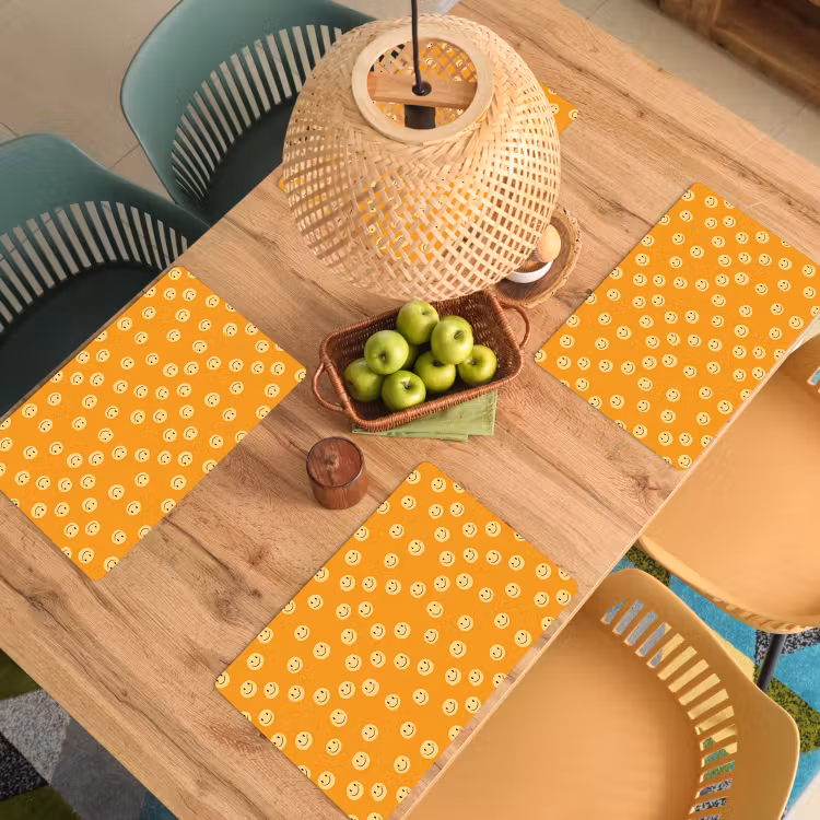 Placemat - 6 stuks - Smileys - Retro - Heel — 6