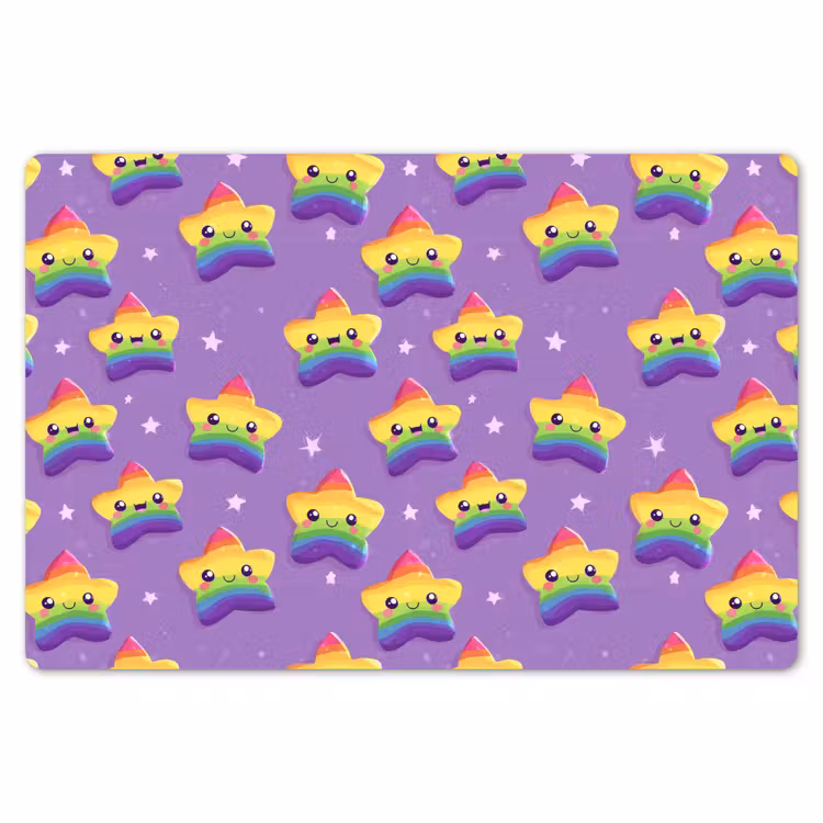 Placemat - 6 stuks - Sterren - Regenboog - Paars — 7
