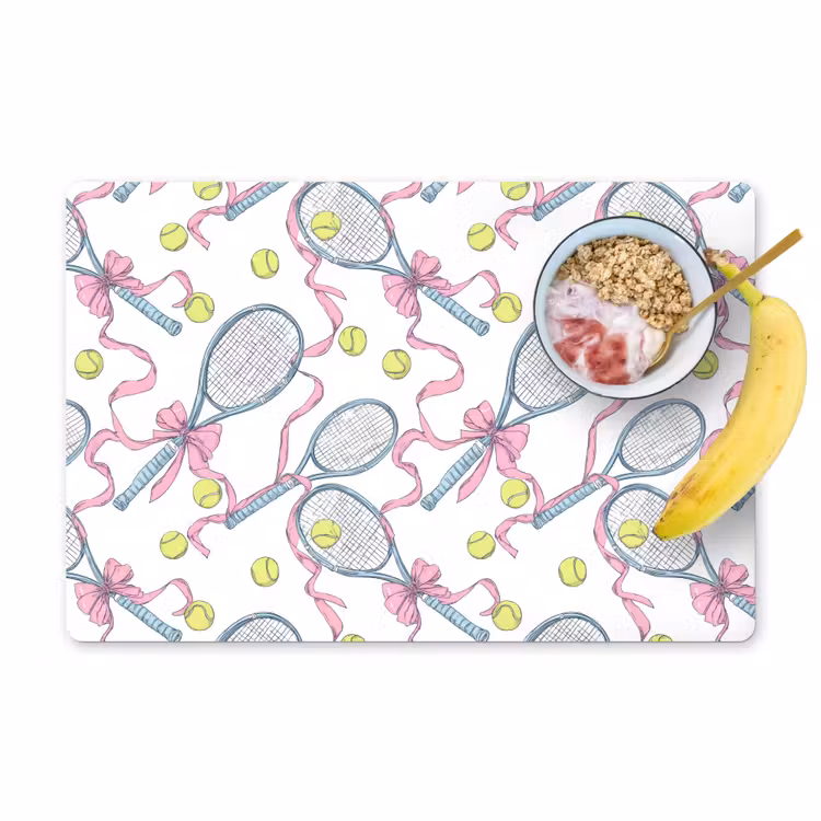 Placemat - 6 stuks - Tennis - Strikken - Kleurrijk — 1