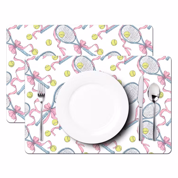 Placemat - 6 stuks - Tennis - Strikken - Kleurrijk — 2