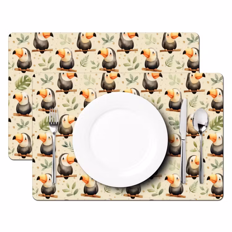 Placemat - 6 stuks - Toekans - Exotisch - Kleurrijk — 2