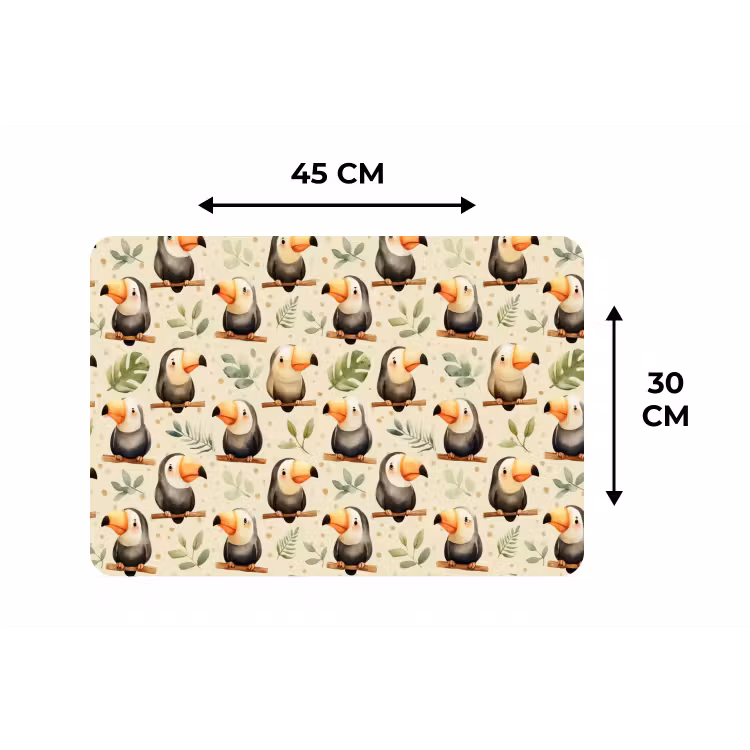 Placemat - 6 stuks - Toekans - Exotisch - Kleurrijk — 3