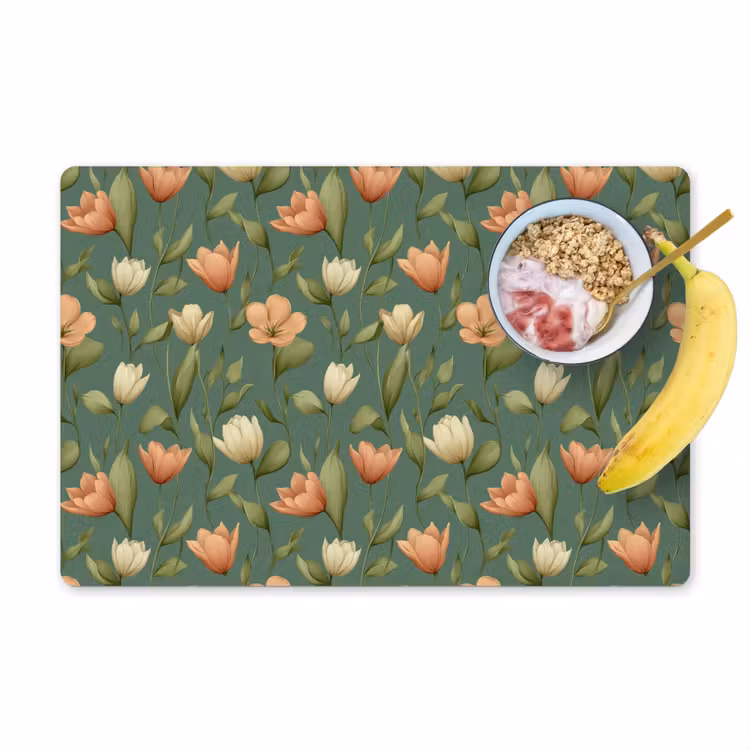 Placemat - 6 stuks - Tulpen - Botanisch - Groen — 1