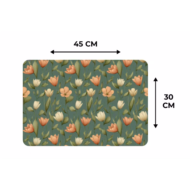 Placemat - 6 stuks - Tulpen - Botanisch - Groen — 3