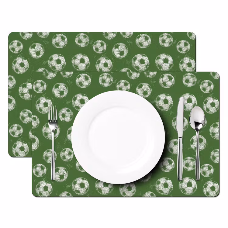 Placemat - 6 stuks - Voetbal - Sport - Groen — 2