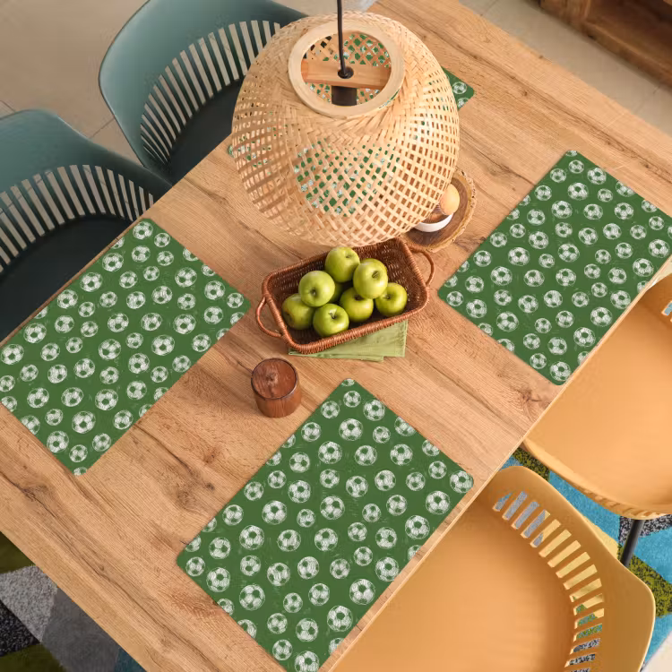 Placemat - 6 stuks - Voetbal - Sport - Groen — 6