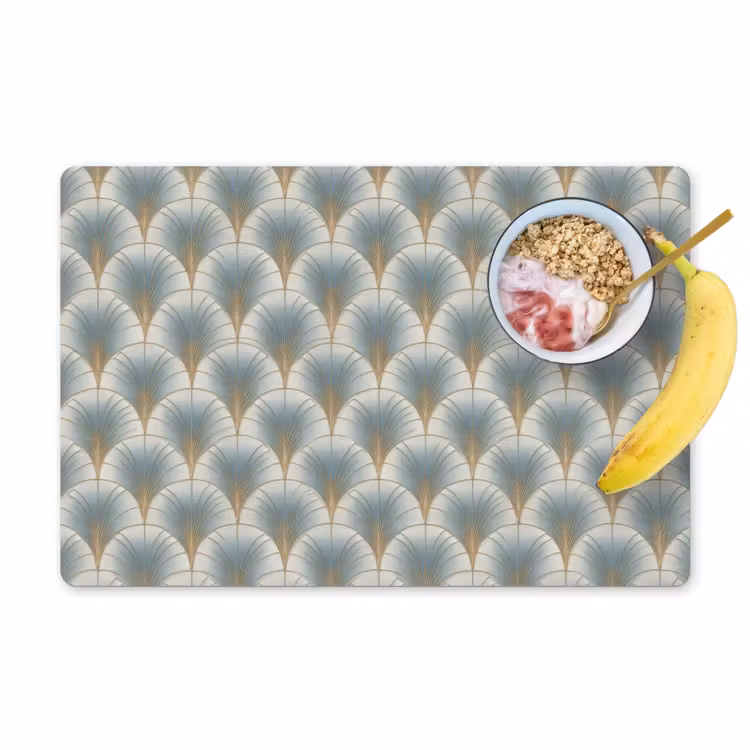 Placemat - 6 stuks - Waaier - Klassiek - Blauw — 1