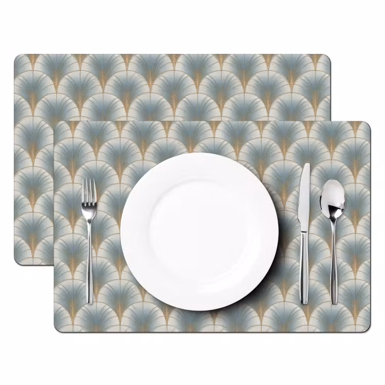 Placemat - 6 stuks - Waaier - Klassiek - Blauw — 2