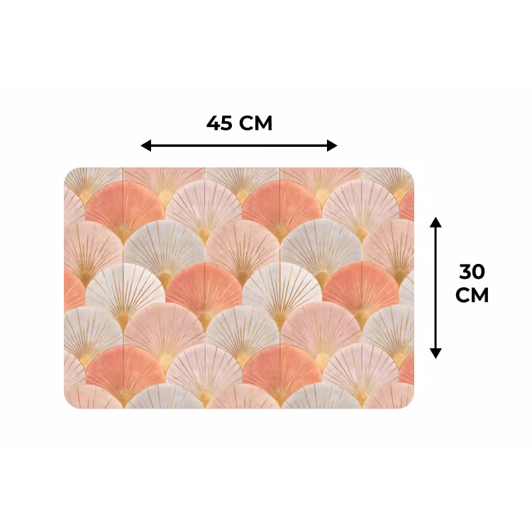 Placemat - 6 stuks - Waaiers - Goud - Roze — 3