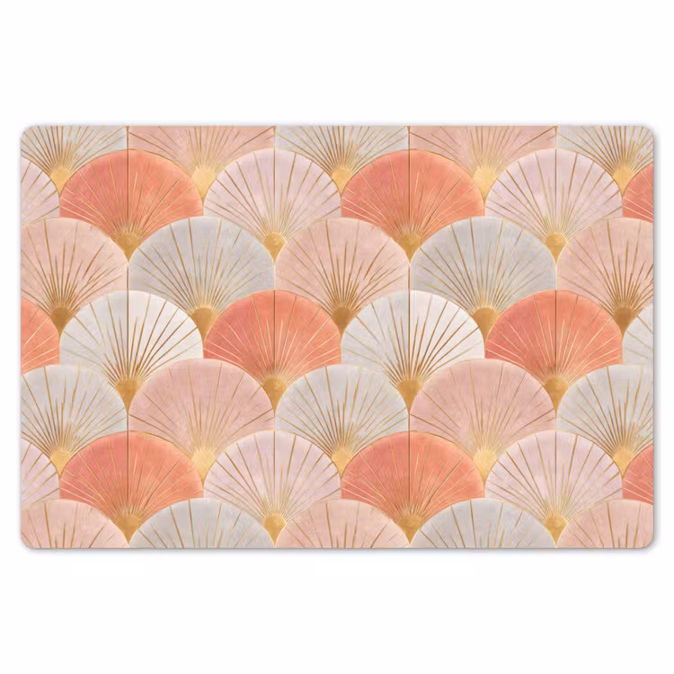 Placemat - 6 stuks - Waaiers - Goud - Roze — 7