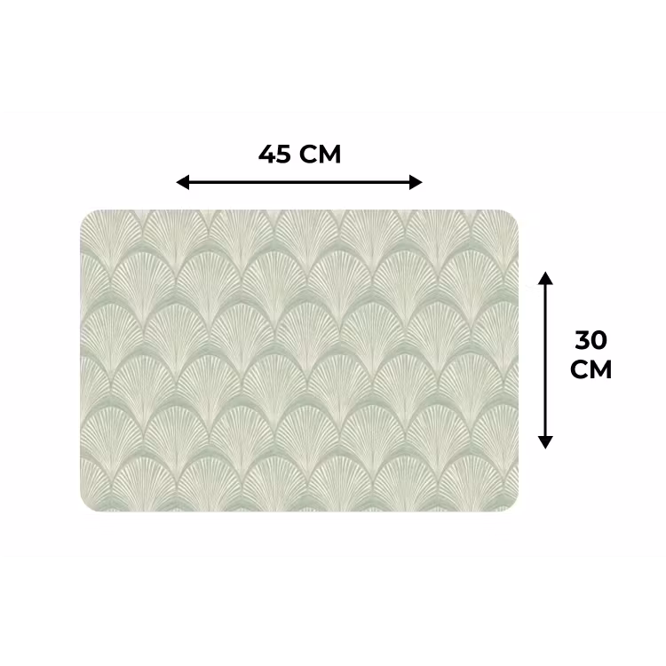 Placemat - 6 stuks - Waaiers - Patroon - Groen — 3