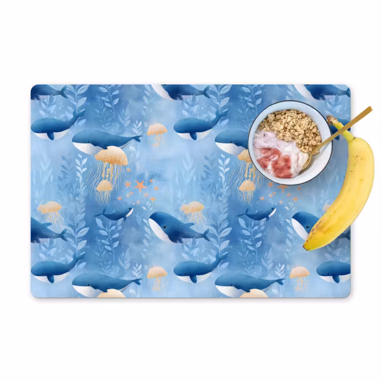 Placemat - 6 stuks - Walvissen - Oceaan - Blauw — 1