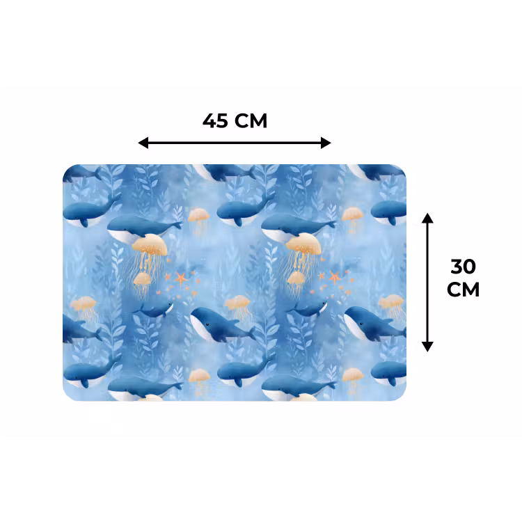 Placemat - 6 stuks - Walvissen - Oceaan - Blauw — 3