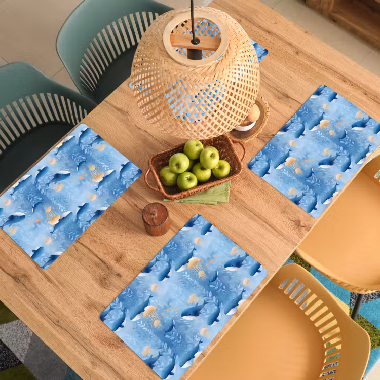 Placemat - 6 stuks - Walvissen - Oceaan - Blauw — 6