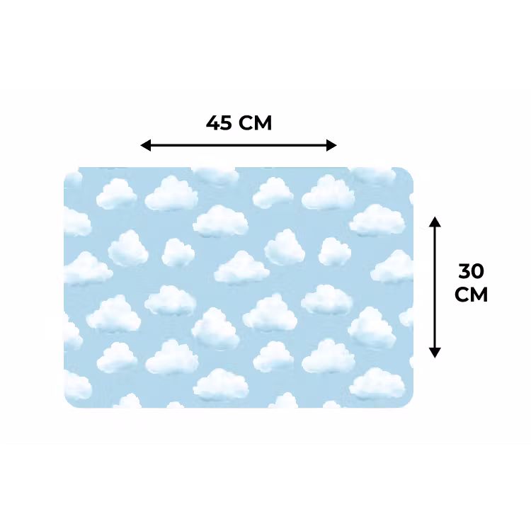 Placemat - 6 stuks - Wolken - Illustratie - Blauw — 3