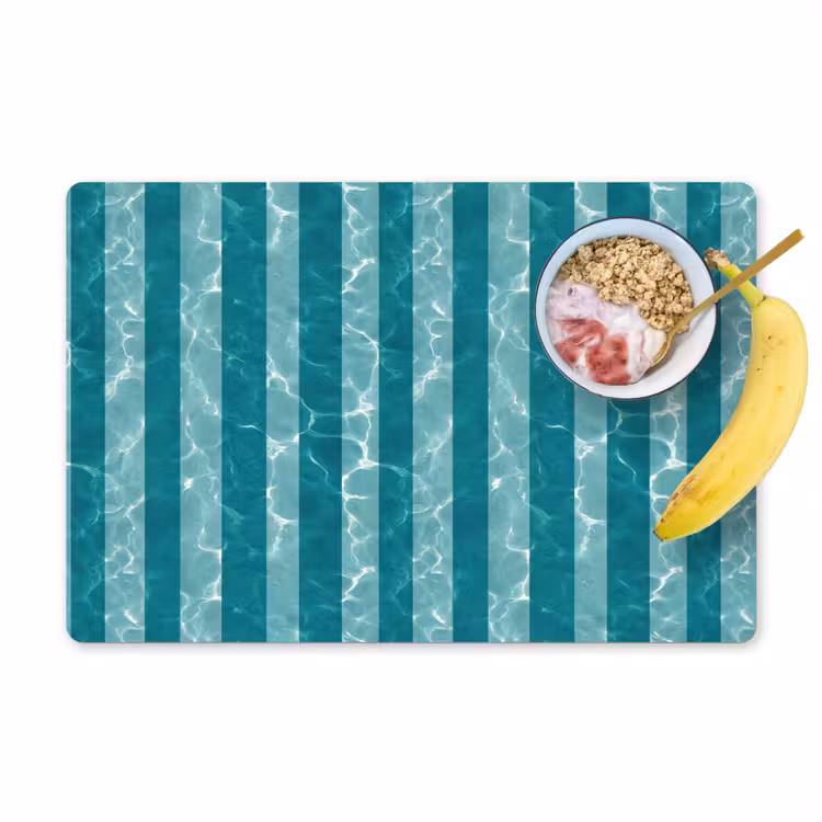 Placemat - 6 stuks - Zwembad - Strepen - Groen — 1