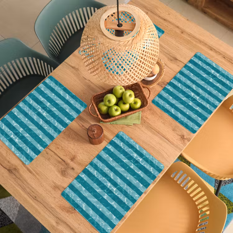 Placemat - 6 stuks - Zwembad - Strepen - Groen — 6