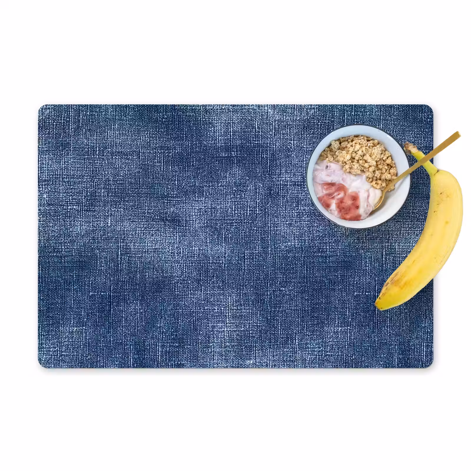 Placemat - 6 stuks - Linnen - Textuur - Patroon - Denim - Rustiek — 1