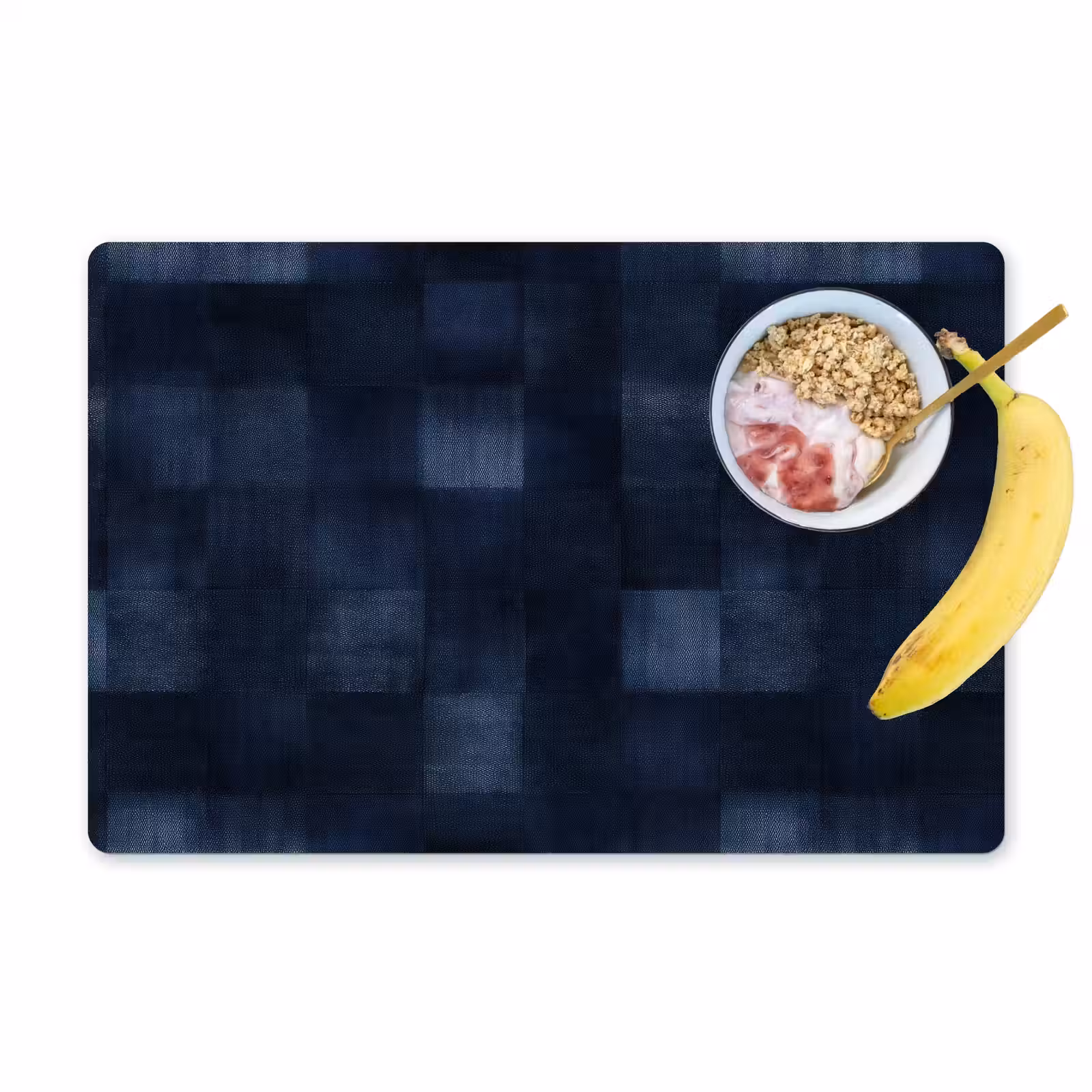 Placemat - 6 stuks - Patroon - Ruit - Marineblauw — 1