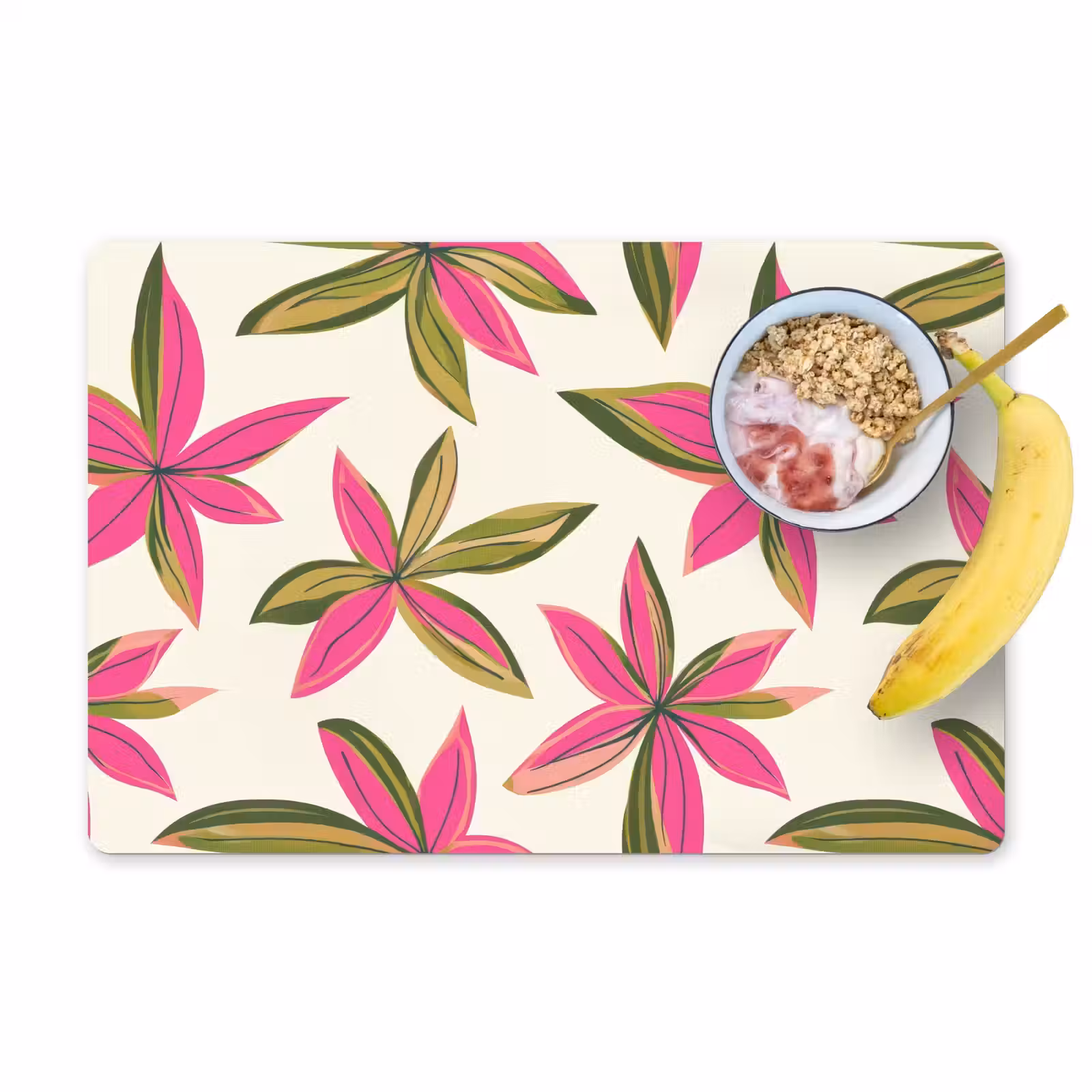 Placemat - 6 stuks - Tropisch - Bloem - Roze — 1