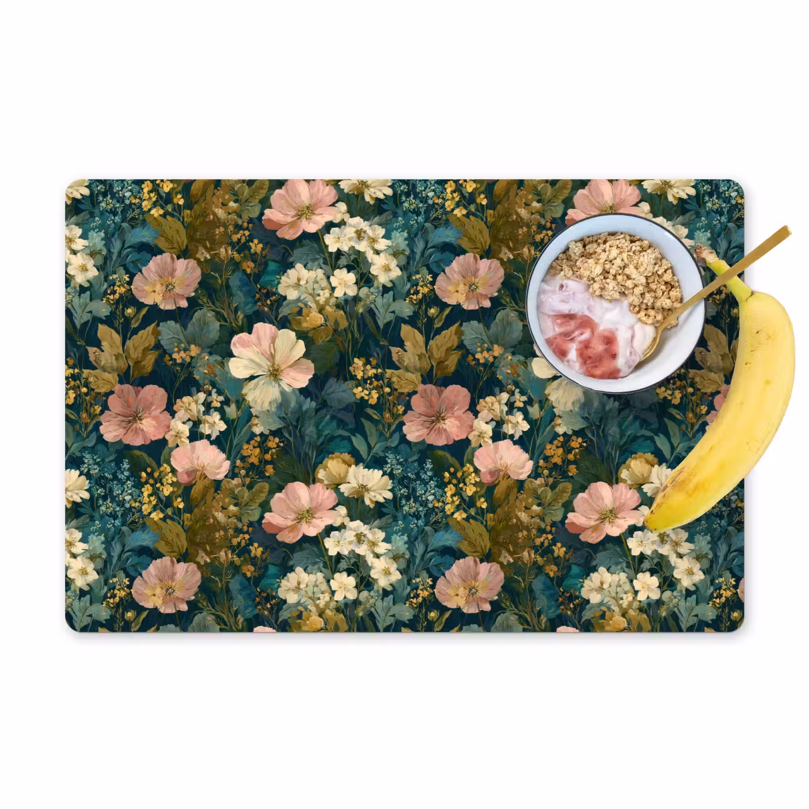 Placemat - 6 stuks - Wilde bloemen - Botanisch - Patroon - Roze - Romantisch — 1