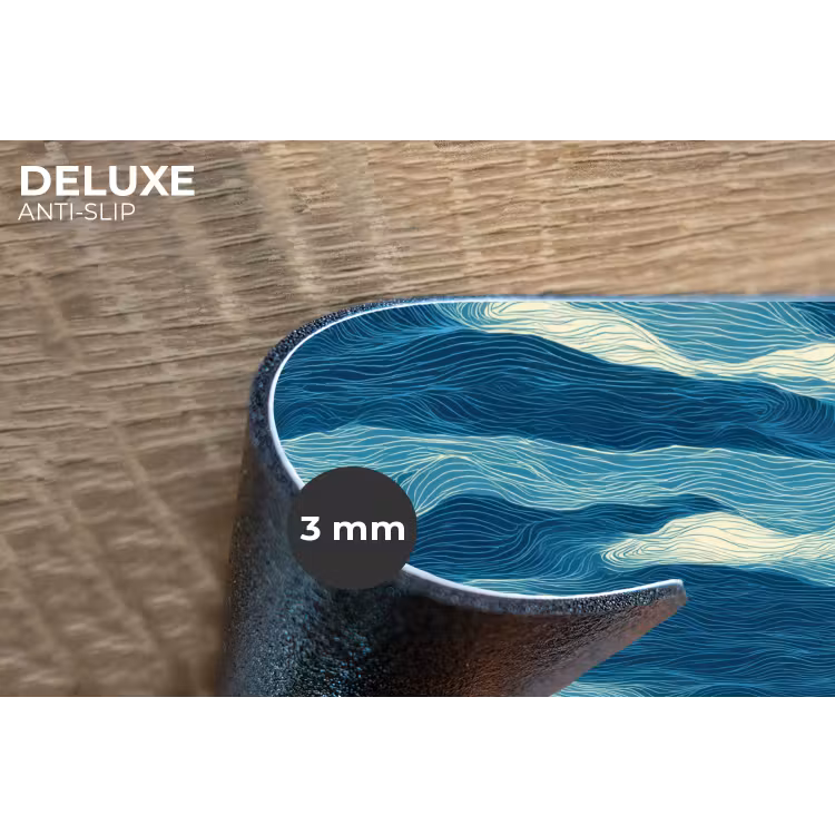 Placemat - 6 stuks - Golven - Abstract - Patroon - Blauw - Wit — 4