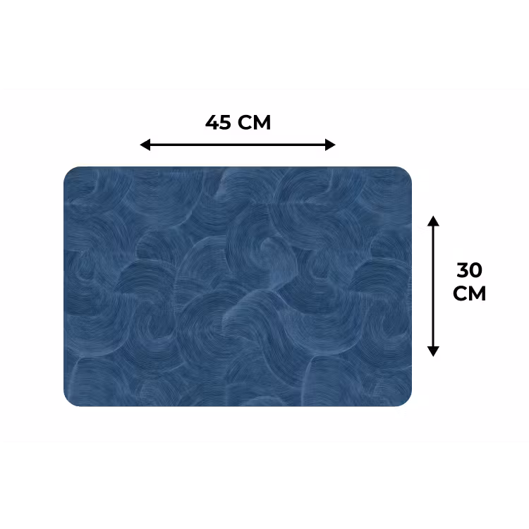 Placemat - 6 stuks - Golven - Textuur - Patroon - Blauw — 3