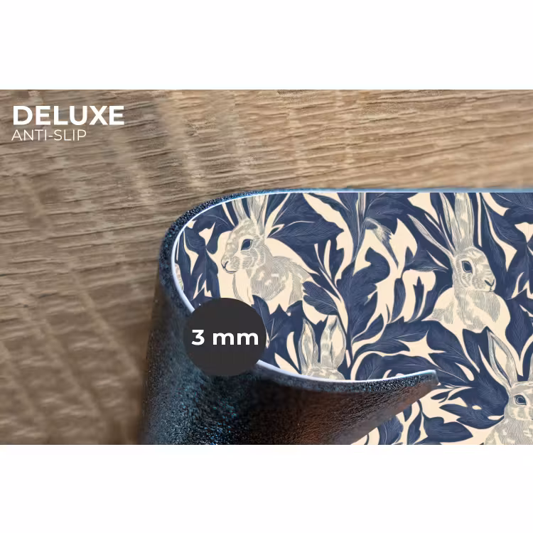 Placemat - 6 stuks - Hazen - Bladeren - Patroon - Blauw - Beige — 4