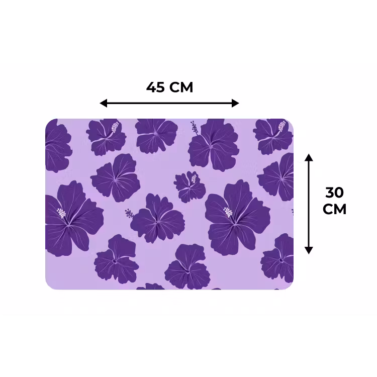 Placemat - 6 stuks - Hibiscus - Bloemen - Paars — 3