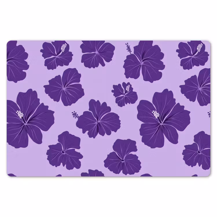 Placemat - 6 stuks - Hibiscus - Bloemen - Paars — 7